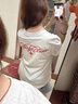 棉致北極星刺繡短袖t恤女夏季新款小眾高街寬松半袖設計感衣服打底衫 CX7226白灰紅【高品質(zhì)】 L 105-115斤 曬單實(shí)拍圖