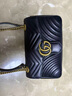 古馳（GUCCI）女包Marmont馬蒙牛皮鏈條單肩包GG經(jīng)典斜挎包女士七夕情人節禮物 中號 黑色 26cm 酷奇女包 曬單實(shí)拍圖