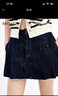 MO&Co.夏季學(xué)院風(fēng)A字壓褶高腰牛仔短褲裙褲M(mǎn)BC2SOTT08 曬單實(shí)拍圖