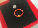 周六福  黃金戒指女款足金銅錢(qián)紅瑪瑙串戒 定價(jià) 0.40g 曬單實(shí)拍圖