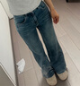 UR秋季新款女裝復古丹寧水洗貓須喇叭牛仔長(cháng)褲UYB850006 霧霾藍 26 曬單實(shí)拍圖