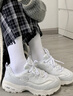 斯凱奇小白熊|女鞋春季透氣小白鞋增高復古老爹鞋運動(dòng)鞋11931 曬單實(shí)拍圖