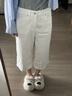 UR2025秋季新款女裝經(jīng)典百搭白色七分闊腿休閑褲UWM850163 曬單實(shí)拍圖