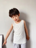 紅豆兒童背心男童莫代爾夏季薄款男孩內穿跨欄中大童打底上衣 白色+藍色 160 曬單實(shí)拍圖