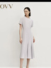 OVV【日本進(jìn)口三醋酸】秋冬熱賣(mài)女裝短袖圓領(lǐng)A字連衣裙 晨曦紫 L 曬單實(shí)拍圖