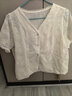 絲柏舍短款蕾絲繡花襯衫2026夏裝新款女裝領(lǐng)邊拼接純色小衫 曬單實(shí)拍圖