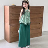G.duck童裝女童夏裝套裝兒童衣服夏季新款女孩洋氣波點(diǎn)吊帶闊腿褲兩件套 綠色 160 建議150-160cm12-13歲 曬單實(shí)拍圖
