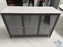 四方食事廚房置物架落地巖板櫥柜多層收納餐邊柜多功能家用微波爐儲物柜子 【特厚巖板】3層120長(cháng)45寬|灰層高可調 曬單實(shí)拍圖