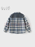 戴維貝拉（DAVE＆BELLA）純棉兒童襯衫春裝新款男童格子襯衣中大童長(cháng)袖外套小男孩上衣 藍白格【現貨】 160 cm（建議身高150-160cm） 曬單實(shí)拍圖