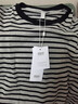 對白（DUIBAI）復古撞色條紋短袖T恤女2026夏季新款寬松休閑通勤圓領(lǐng)上衣 灰黑條紋 XL 曬單實(shí)拍圖