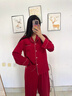 PAUL VALLONI2026新款新年鴻運真絲睡衣男女家居服新婚紅色桑蠶絲長(cháng)袖禮盒套裝 酒紅色女-22姆米-長(cháng)袖長(cháng)褲 （精細工藝） 鴻運禮盒裝 L 建議100-120斤 曬單實(shí)拍圖