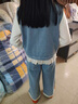 G.duck小黃鴨童裝女童秋裝套裝兒童衣服中大童春秋款牛仔三件套女孩秋裝 三件套 130 建議120-130cm7-8歲cm 曬單實(shí)拍圖