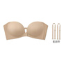 幸棉明星同款雙前扣無(wú)肩帶內衣女小胸聚攏防滑可調節文胸無(wú)痕抹胸夏季 隱形膚 S (65ABC/70AB) 曬單實(shí)拍圖