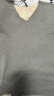 貓人300g發(fā)熱羊毛桑蠶絲保暖內衣無(wú)痕V領(lǐng)短袖t恤男2025秋冬加絨打底衫 淺灰 2XL 180 建議150-165斤 曬單實(shí)拍圖