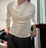 UR2025冬季新款女裝簡(jiǎn)約氣質(zhì)蕩領(lǐng)長(cháng)袖罩衫襯衫UWM250146 曬單實(shí)拍圖