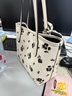 蔻馳（COACH）奧萊款女士時(shí)尚潮流單肩手提包托特包情人節禮物 銀色硬件拼白堊彩CBL04SVCAH 曬單實(shí)拍圖