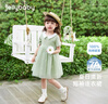 JELLYBABY[7A抗菌]女童裙子寶寶法式短袖紗裙小童甜美風(fēng)兒童公主裙兒童夏裝 綠色 【7A抗菌】 110 曬單實(shí)拍圖