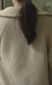 珍貝ZB/珍貝加厚純羊絨衫女翻領(lǐng)長(cháng)袖雙拉鏈針織開(kāi)衫外套2025新品31320 自然色 厚款 L (105) 曬單實(shí)拍圖
