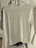 三彩2026春季新款簡(jiǎn)約純色圓領(lǐng)長(cháng)袖T恤套頭打底衫上衣修身Z 云朵白 M 160/84A 曬單實(shí)拍圖