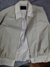 三彩2026春季新款假兩件翻領(lǐng)夾克拉鏈開(kāi)衫外套復古寬松休閑M 淡灰綠 M 160/84A 曬單實(shí)拍圖