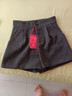 皮爾卡丹（pierre cardin）氣質(zhì)毛呢短褲女褲高腰寬松顯瘦a字靴褲小個(gè)子外穿呢子闊腿褲冬季 深灰色 L 曬單實(shí)拍圖