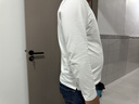 布先生明星同款長(cháng)袖T恤男士小白T內搭 長(cháng)袖標準T-圓領(lǐng)-白色 XL(180) 曬單實(shí)拍圖