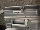Walker Shop輕奢品牌行李箱鋁框登機箱男前開(kāi)蓋多功能拉桿箱密碼旅行箱 銀色 20英寸 【登機箱】 曬單實(shí)拍圖