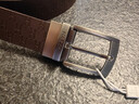 哈吉斯（HAZZYS）配飾 春秋款腰帶通勤牛皮印花腰帶ALFZ3MBC032 深棕色DB 曬單實(shí)拍圖