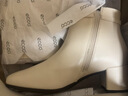 愛(ài)步（ECCO）職場(chǎng)優(yōu)雅高端小羊皮方頭高跟時(shí)裝女靴 型塑290983 石灰色37 曬單實(shí)拍圖