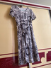 皮爾卡丹（pierre cardin）真絲印花連衣裙女年夏季新款貴夫人系帶顯瘦洋氣寬松桑蠶絲中長(cháng)裙 圖片色 XL 曬單實(shí)拍圖