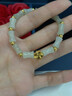 中國(guó)黃金（CHINA GOLD）四葉草黃金手鏈女足金竹節(jié)和田玉手串七夕情人節(jié)禮物送女朋友老婆 四葉草竹節(jié)和田玉手串【紀(jì)念品】 曬單實(shí)拍圖