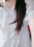 Sweetly·Sun短袖襯衫短款上衣韓版蝴蝶結蕾絲泡泡袖夏季設計感壓褶綁帶襯衫 白色 XL 120-140斤 曬單實(shí)拍圖