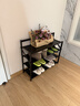 千禧華府鞋架門(mén)口多層家用免安裝折疊簡(jiǎn)易門(mén)口收納置物鞋架子黑色4層70 曬單實(shí)拍圖