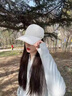 Charm Kendo防曬帽子女夏季棒球帽防紫外線(xiàn)大帽檐遮臉鴨舌帽扎馬尾太陽(yáng)帽 米色 曬單實(shí)拍圖