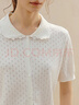茵曼（INMAN）鏤空花邊娃娃領(lǐng)針織開(kāi)衫2026夏季女裝新款甜美百搭短袖上衣 珍珠白 S 曬單實(shí)拍圖