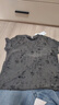 對白（DUIBAI）復古破洞拉毛短袖t恤女2026夏季新款肌理感獨特休閑小眾上衣 煙灰色 M 曬單實(shí)拍圖