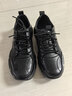啄木鳥(niǎo)新款男士運動(dòng)鞋秋季新款真皮韓版潮流百搭頭層牛皮青年休閑皮鞋男 黑色  58012 41 曬單實(shí)拍圖