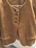 茵曼復古仿麂皮絨花邊拼接短外套2026春季女裝新款高級感寬松上衣 咖啡色 S 曬單實(shí)拍圖