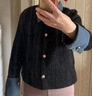 絲柏舍翻領(lǐng)長(cháng)袖外套女2026春裝新款小香風(fēng)單排扣短款拼接上衣 曬單實(shí)拍圖