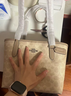 蔻馳（COACH）【官方授權店】奢侈品女包City23女士單肩手提包印花托特包送女友 CU759SVPWH奶茶色 曬單實(shí)拍圖