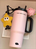 萬(wàn)家全新款高顏值冰霸杯大容量不銹鋼保溫杯女生辦公室吸管杯水杯杯子 桃子慕斯720ml+星星掛件 曬單實(shí)拍圖