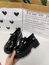 回力小皮鞋女2026新款單鞋女士百搭學(xué)生厚底黑色軟底樂(lè )福鞋子春季女鞋 黑色英倫風(fēng)【5.5cm超輕厚底】 36 曬單實(shí)拍圖