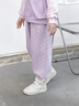 皇室童緣女童撞色波點(diǎn)束腳褲26春款童裝蕾絲花邊休閑褲中大童 紫色 130 曬單實(shí)拍圖
