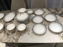 洛威景德鎮碗盤(pán)餐具整套輕奢高級感釉下彩陶瓷碗筷餐具套裝家用喬遷 漸變灰10人食配湯煲禮盒裝（釉下彩微波金） 72件套 曬單實(shí)拍圖