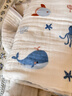 十月結晶嬰兒紗布浴巾新生兒浴巾純棉紗布浴巾 【包邊】海洋精靈110*110cm 曬單實(shí)拍圖