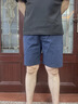 夏季休閑亞麻短褲男士寬松棉麻薄款透氣褲純色沙灘褲百搭中褲 黑色 XL 曬單實(shí)拍圖