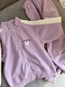 棉花堂兒童套裝復古百搭新款寶寶衛衣女童外套春秋款男童運動(dòng)套裝 粉紫色 130 曬單實(shí)拍圖