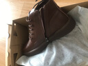 卡帝樂(lè )鱷魚(yú)（CARTELO）真皮馬丁靴女平底秋冬季頭層牛皮短靴英倫軟底大碼系帶高幫棉皮鞋 棕色單里 38 曬單實(shí)拍圖