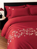 紅豆高端結婚床上四件套1.5/1.8米床上用品雙人被罩非全棉婚慶紅色婚房床單被套2*2.3米連 曬單實(shí)拍圖
