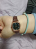 首飾時(shí)尚女士手表小眾原宿簡(jiǎn)約文藝細皮帶方形手表數字女學(xué)生腕表 棕黑 曬單實(shí)拍圖